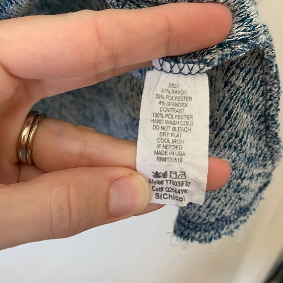 Windsor long sleeved blue textured top - Size S - Picture 6 of 6